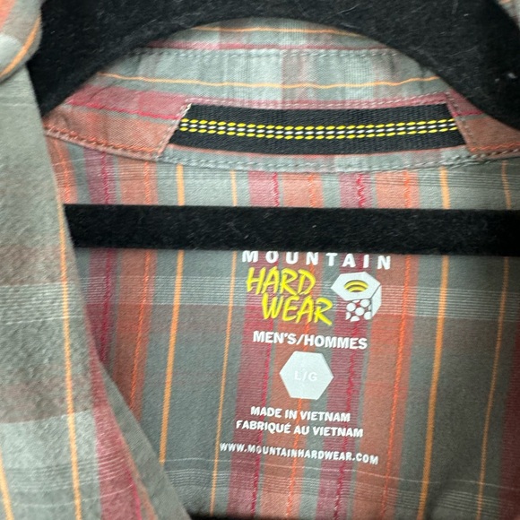 Mountain Hardware mens‎ organic cotton plaid grey red orange button down shirt L - Picture 4 of 6